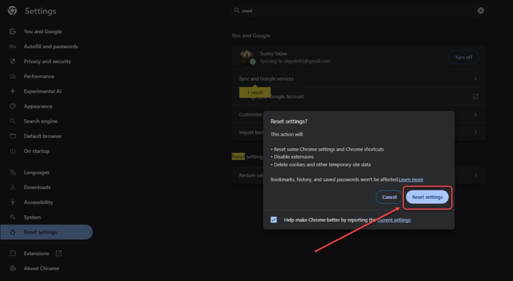 This is an image of reset settings googlechrome ss2