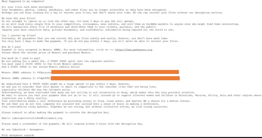 Fake AI software installers are spreading ransomware 1 This is an image of cyberlock ransom note