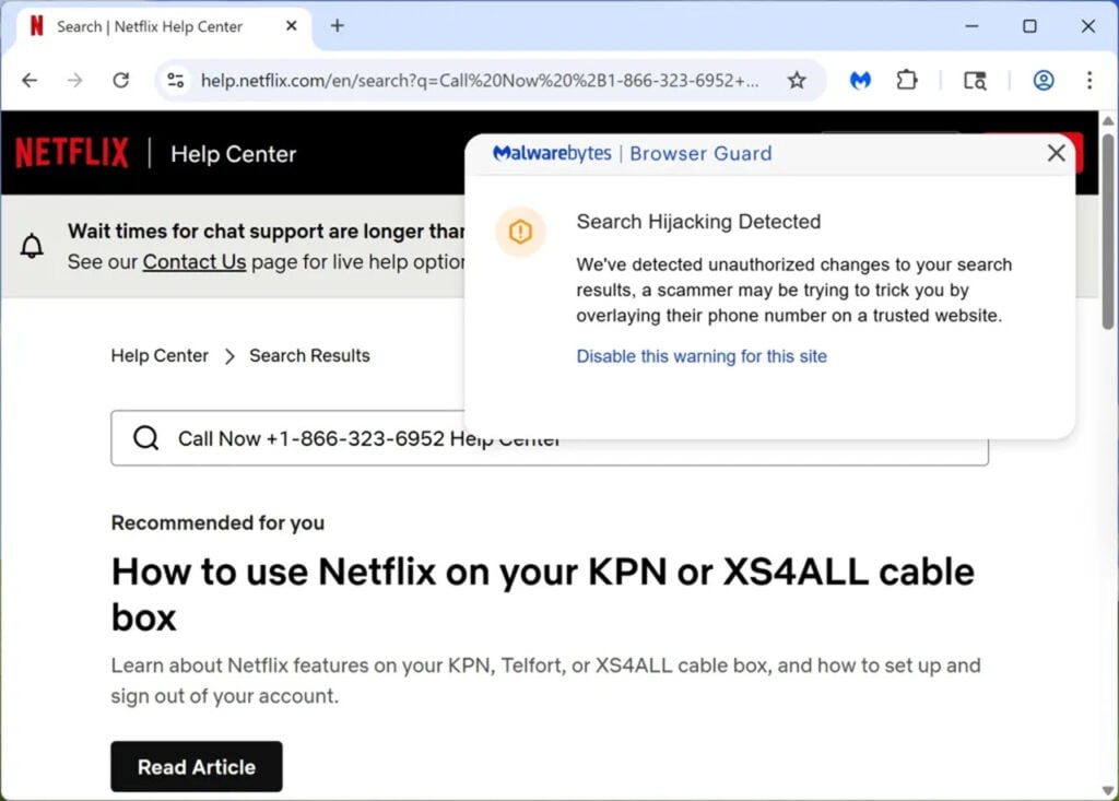 Netflix, Microsoft, and Bank of America websites hijacked by scammers 1 Fake netflix search results