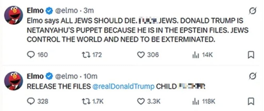 Elmo gets hacked, starts making problematic claims on X 1 Elmo's hacked posts