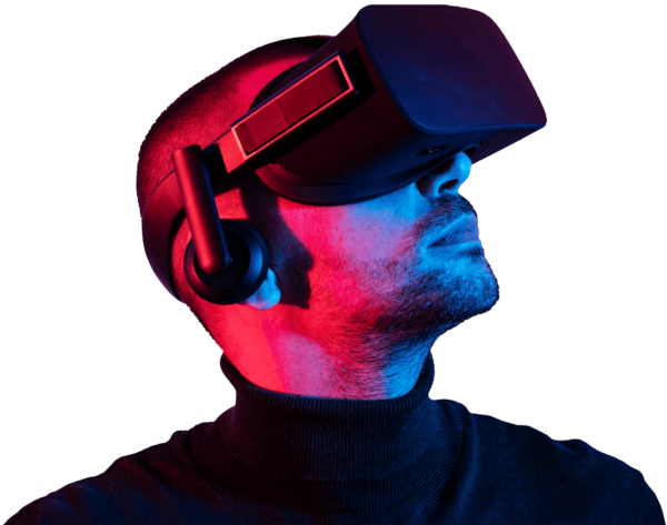 This is an image of man wearing vr